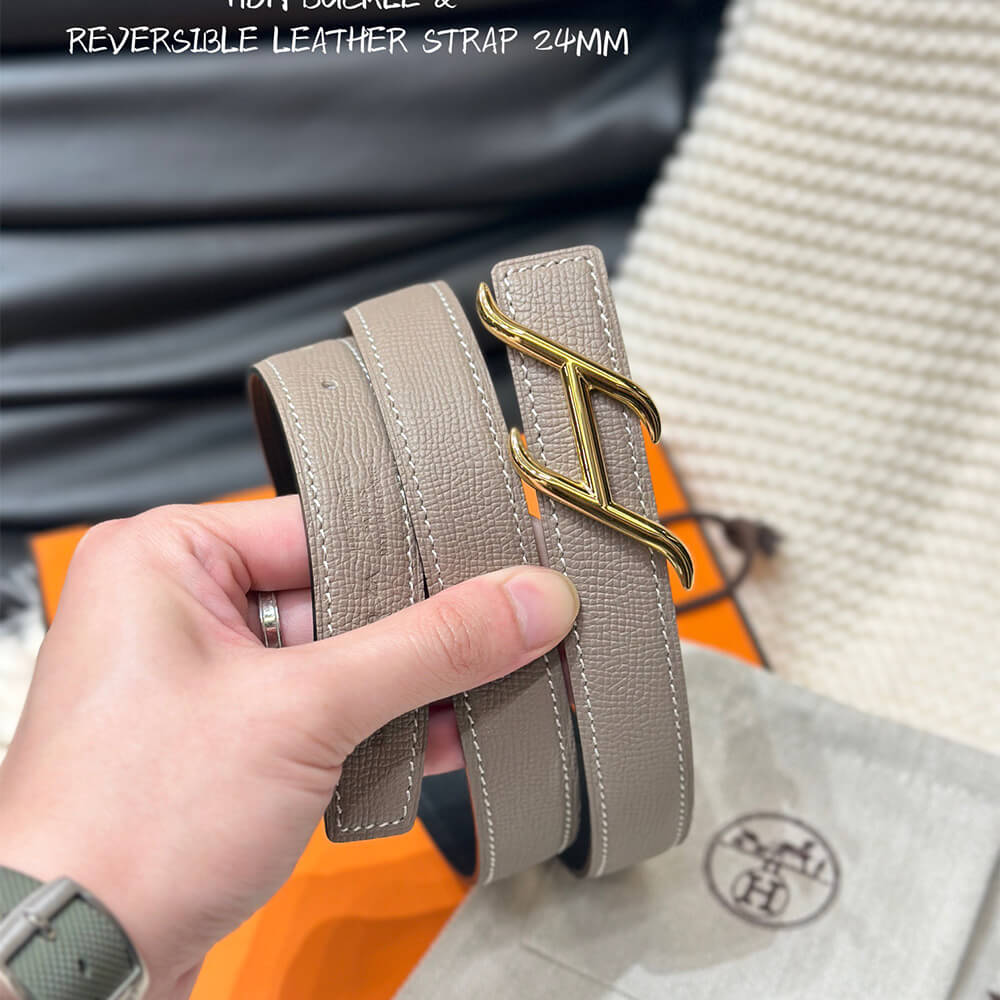 HDN belt buckle   Reversible leather strap 24 mm