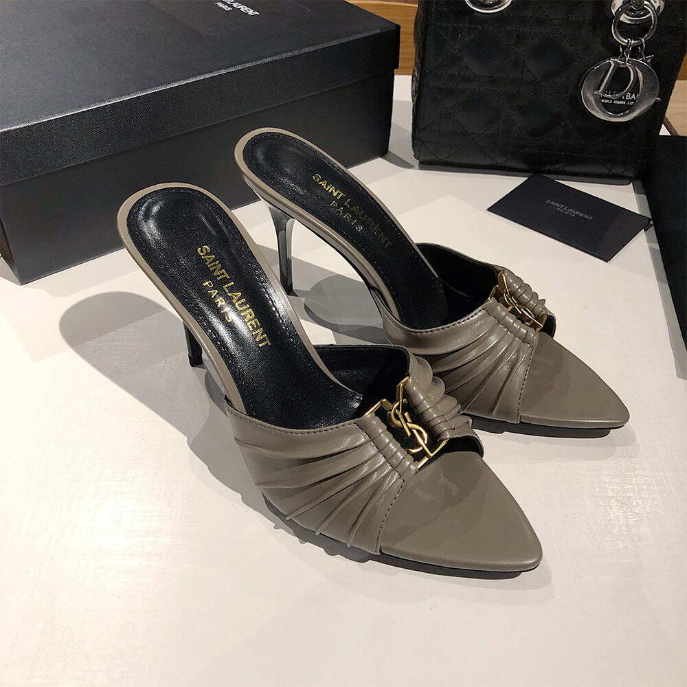 YSL  BABYLONE MULES IN SMOOTH LEATHER