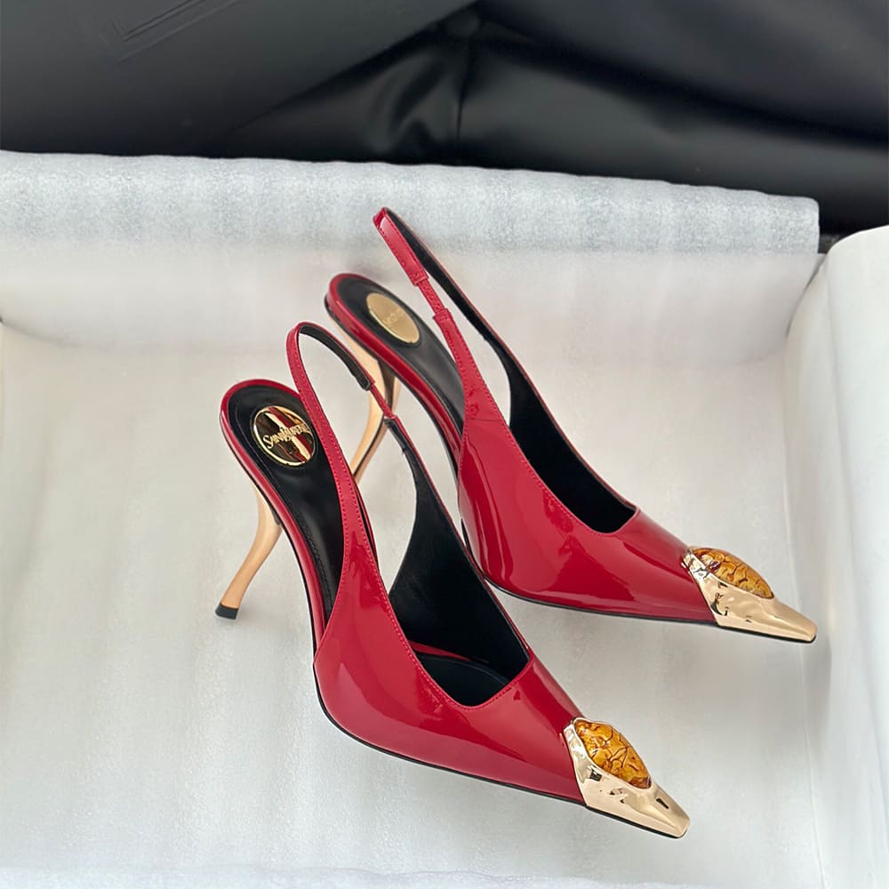 YSL Loulou Slingback Pumps in Patent Leather