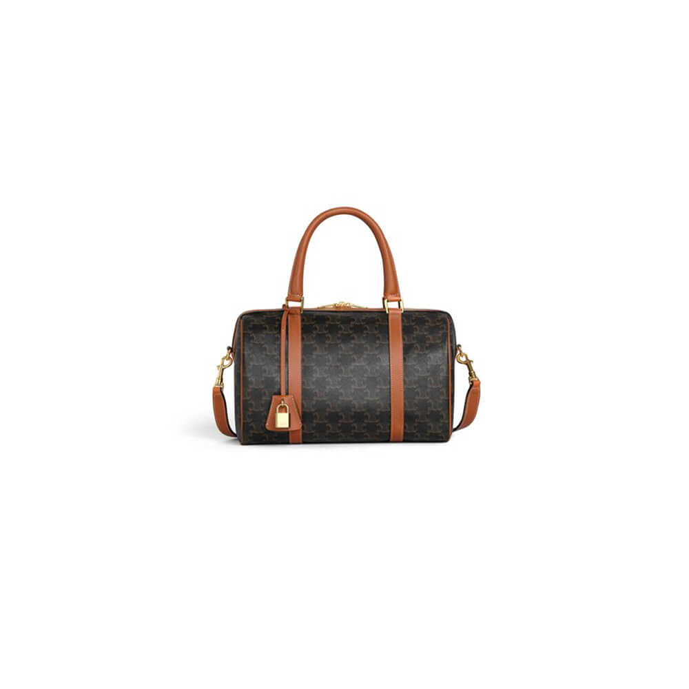 CELINE Large Boston IN Triomphe Canvas and calfskin