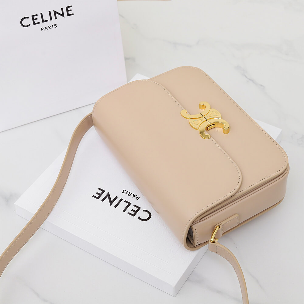 CELINE CLASSIQUE TRIOMPHE BAG in shiny calfskin(HIGH-END GRADE)