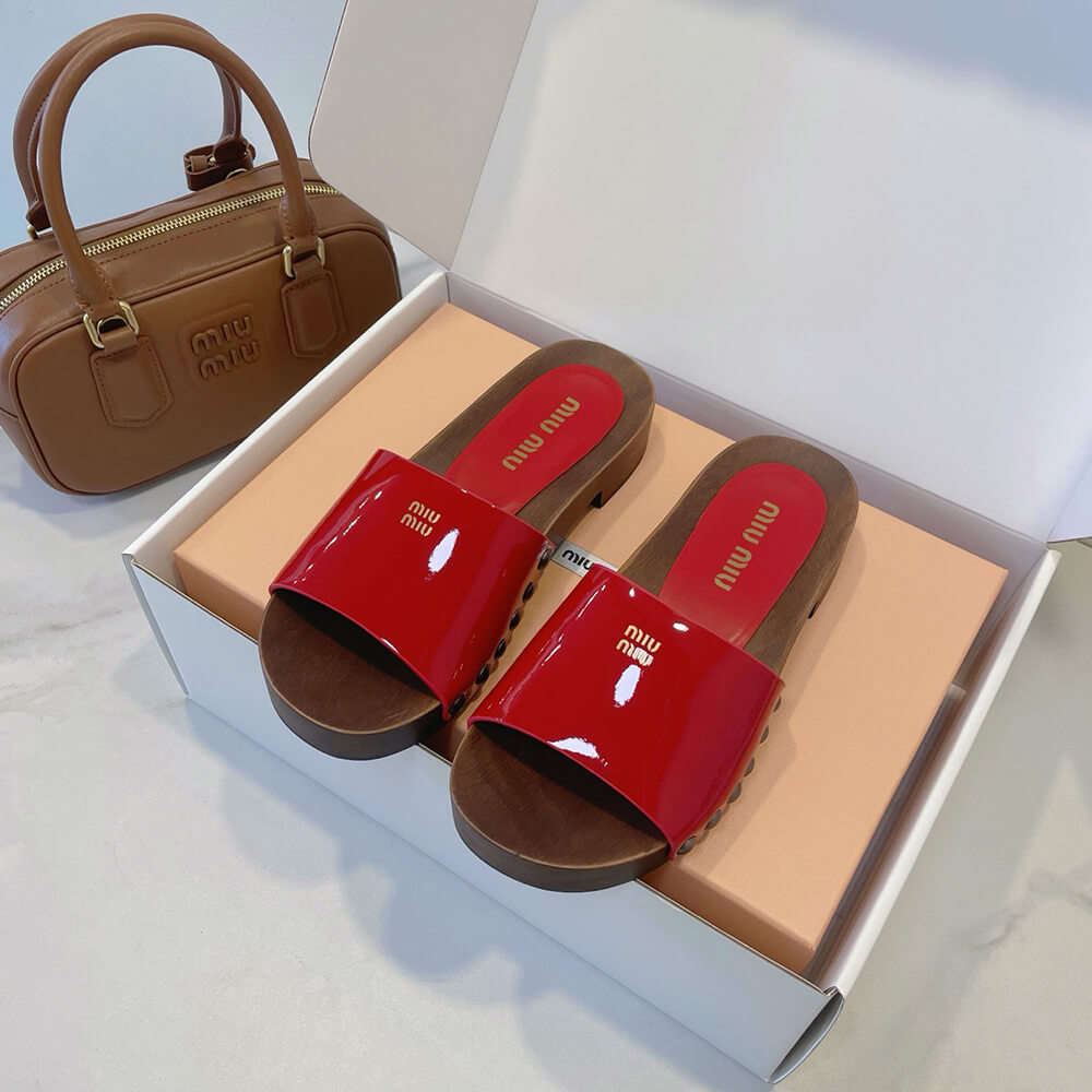 MiuMiu Patent leather clogs