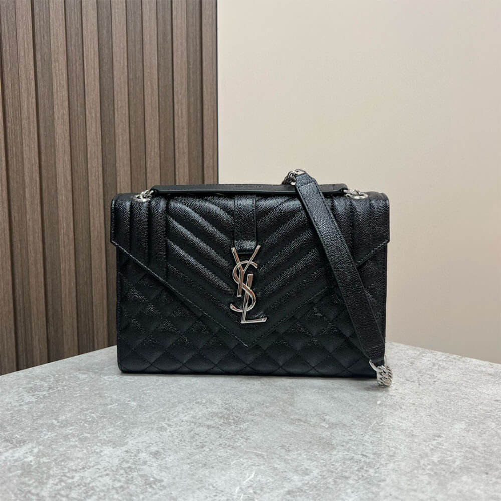 YSL envelope medium in grained leather