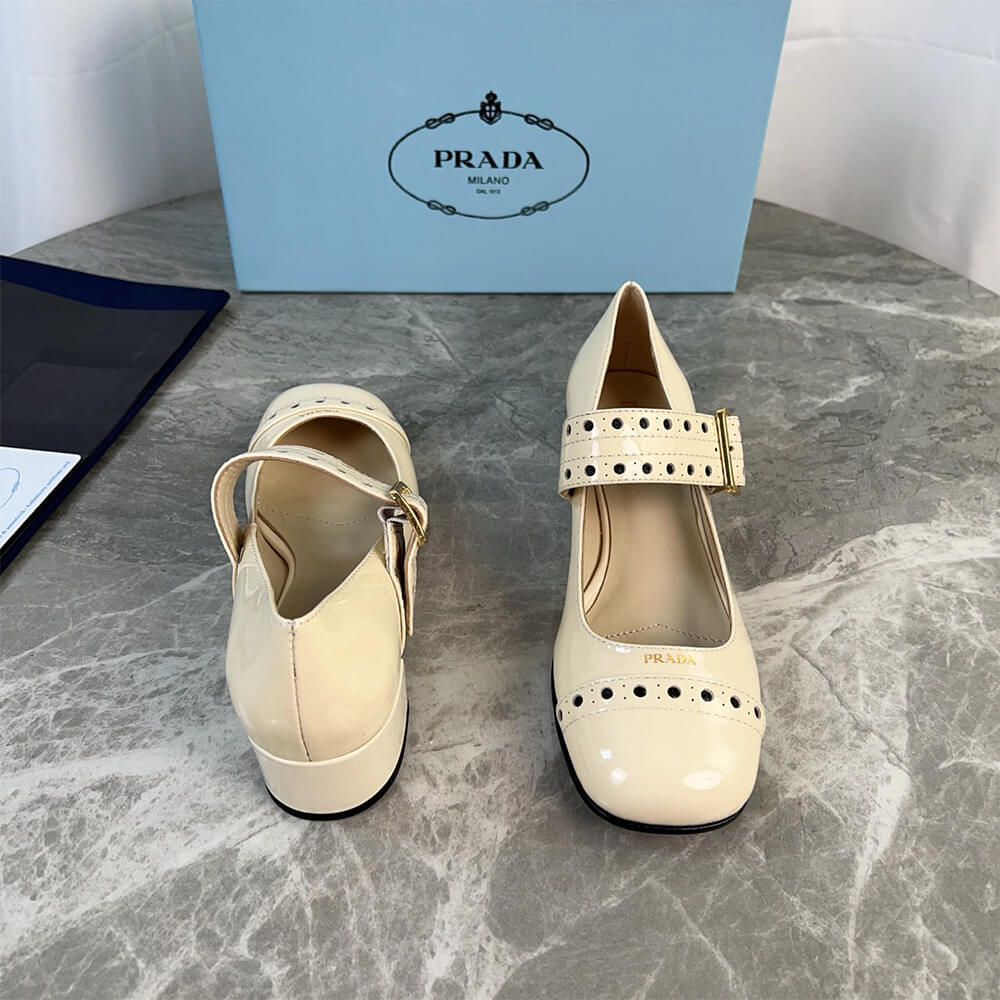 PRADA Patent leather Mary Jane pumps