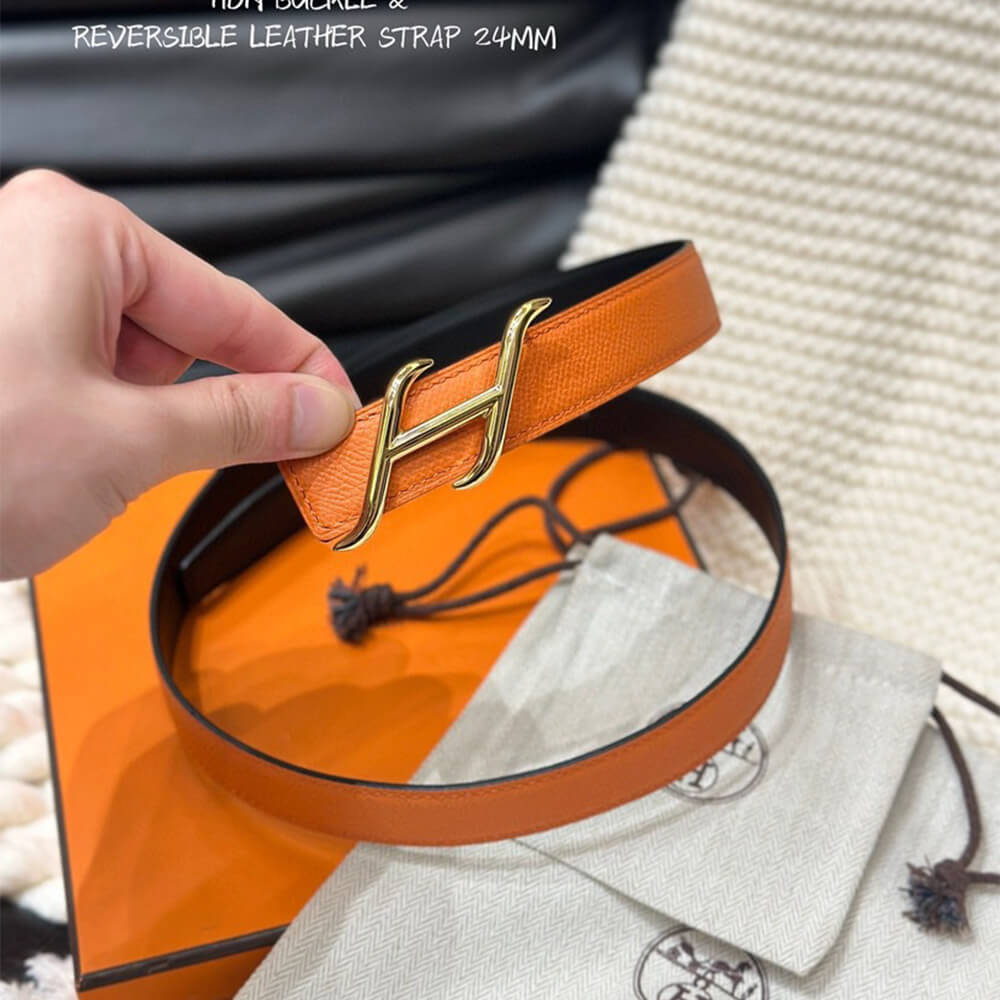 HDN belt buckle   Reversible leather strap 24 mm