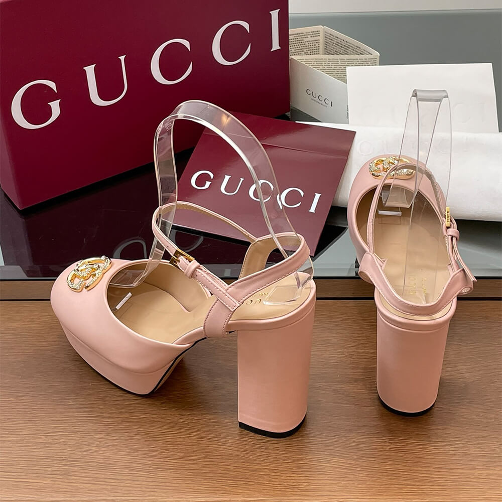 GUCCI Women s platform pump with crystal Double G