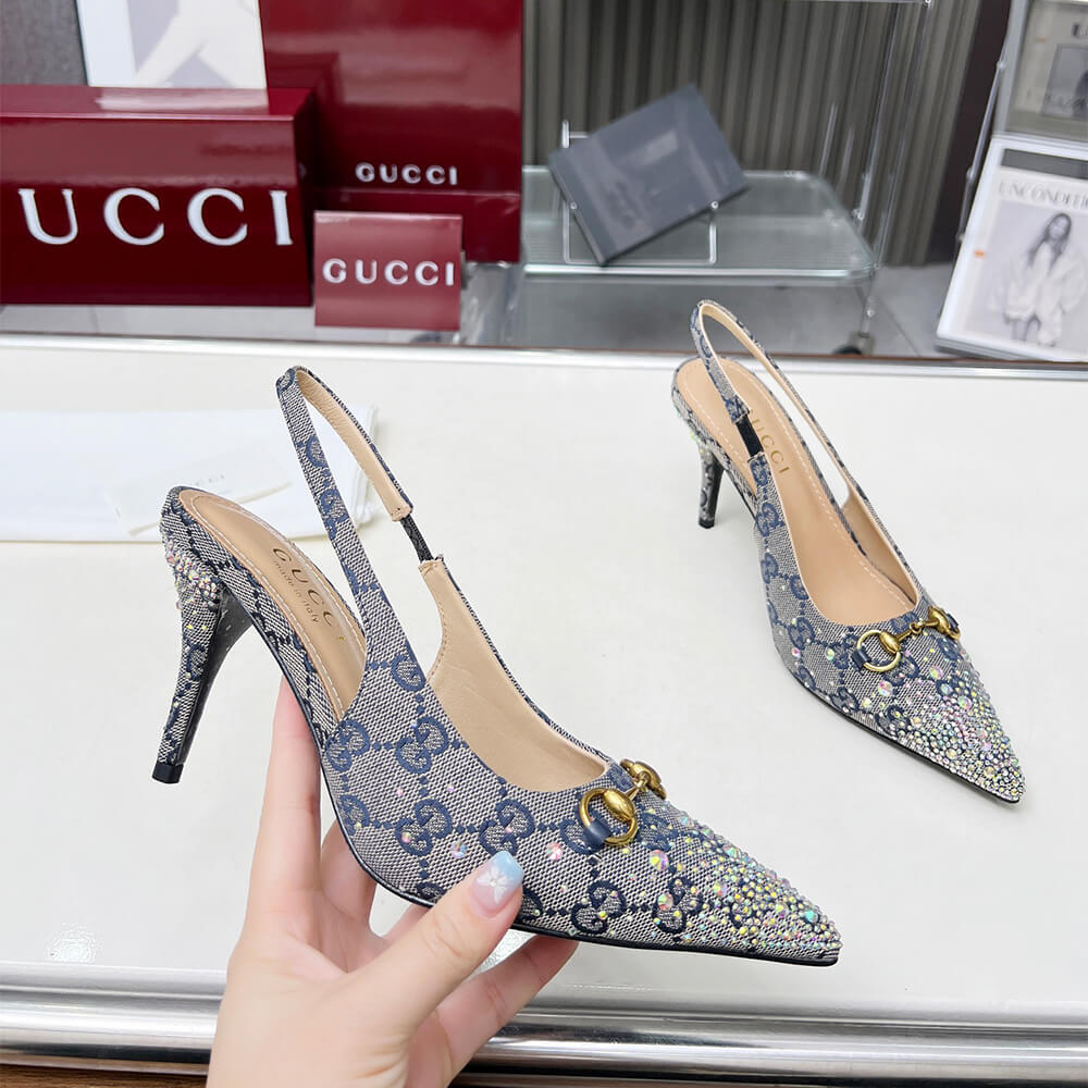 Gucci Women s slingback pump with crystal Horsebit