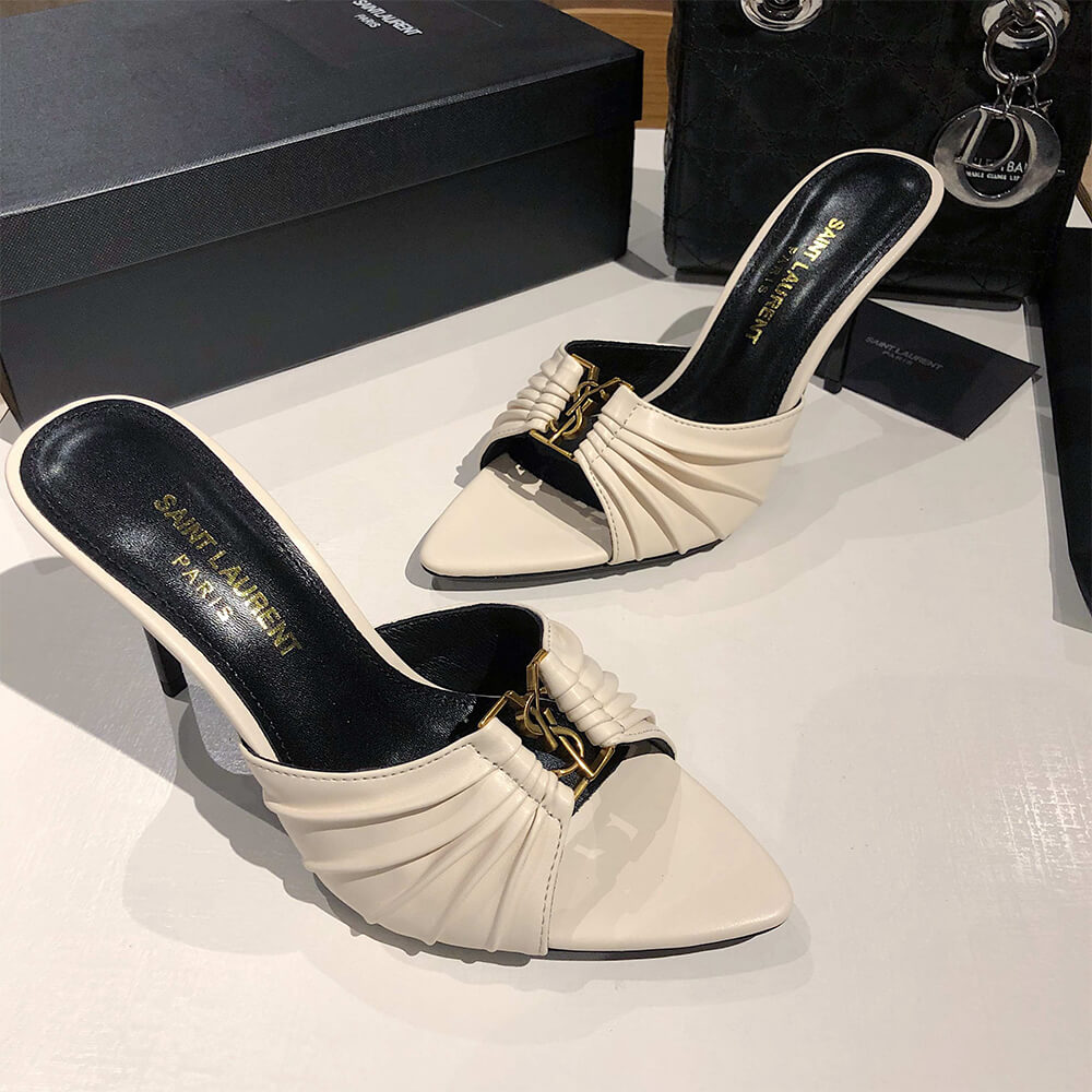 YSL  BABYLONE MULES IN SMOOTH LEATHER