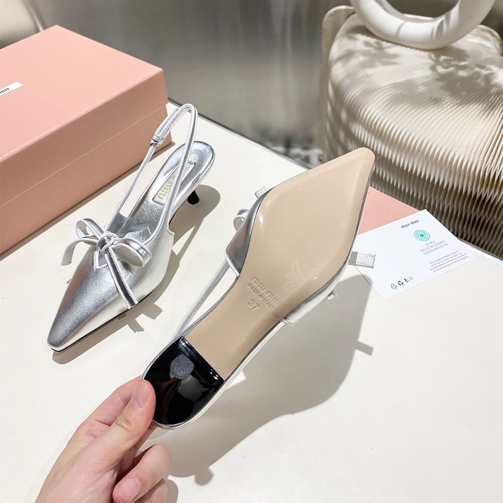 MiuMiu Nappa leather slingback pumps