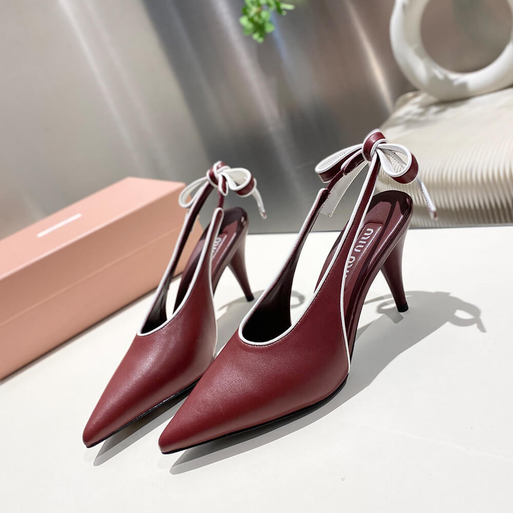 MiuMiu Nappa leather slingback pumps