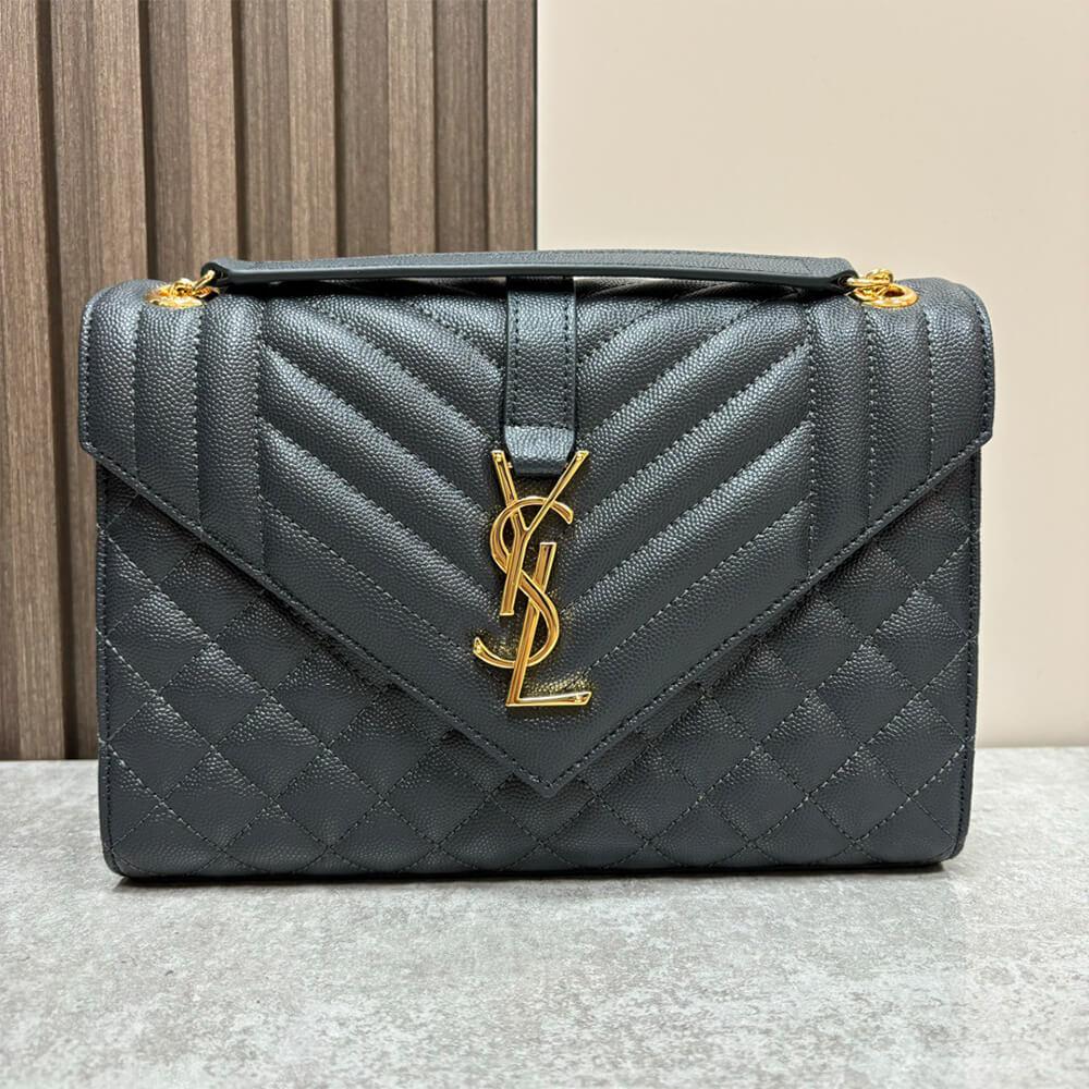 YSL envelope medium in grained leather
