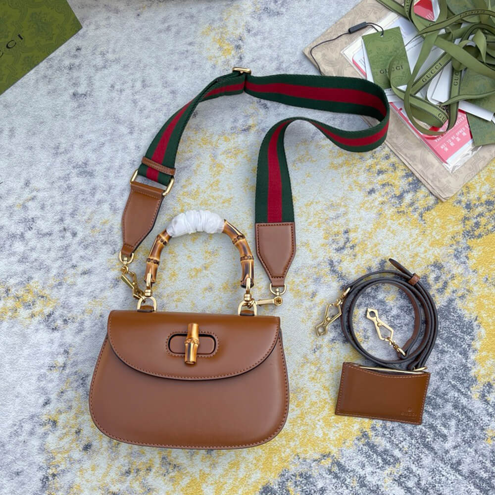 GUCCI BAMBOO 1947 JUMBO GG SMALL TOP HANDLE BAG