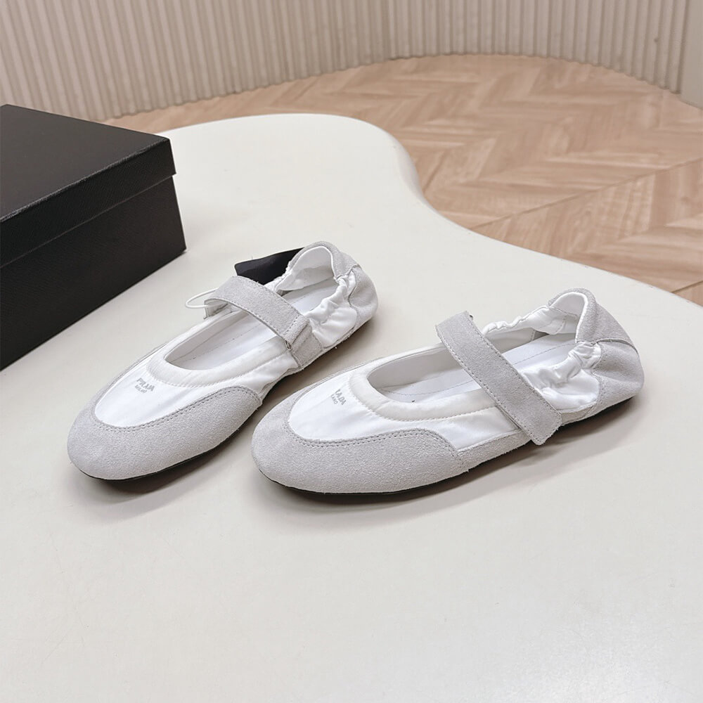 PRADA Re-Nylon and suede ballet flats