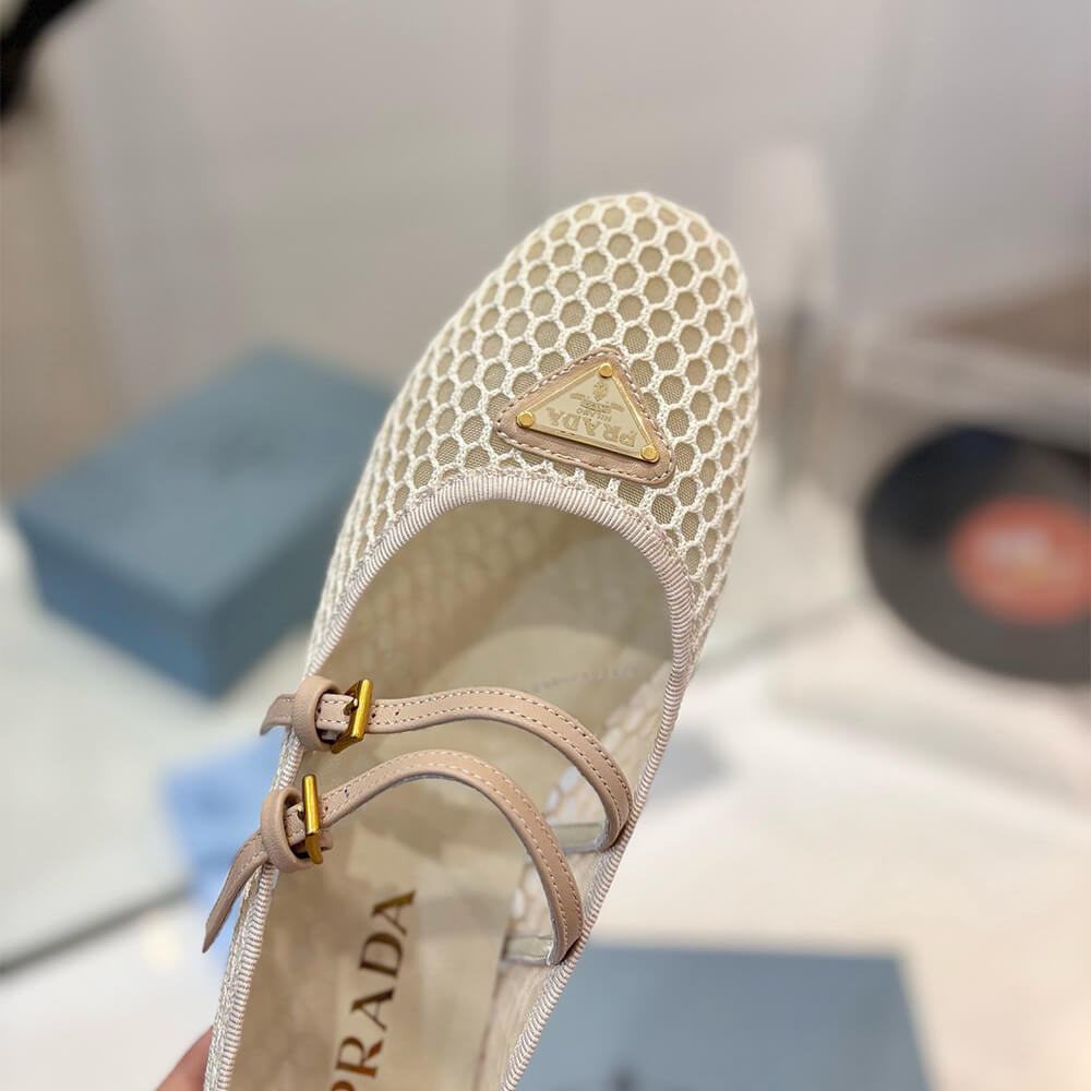 PRADA Mesh fabric ballerinas