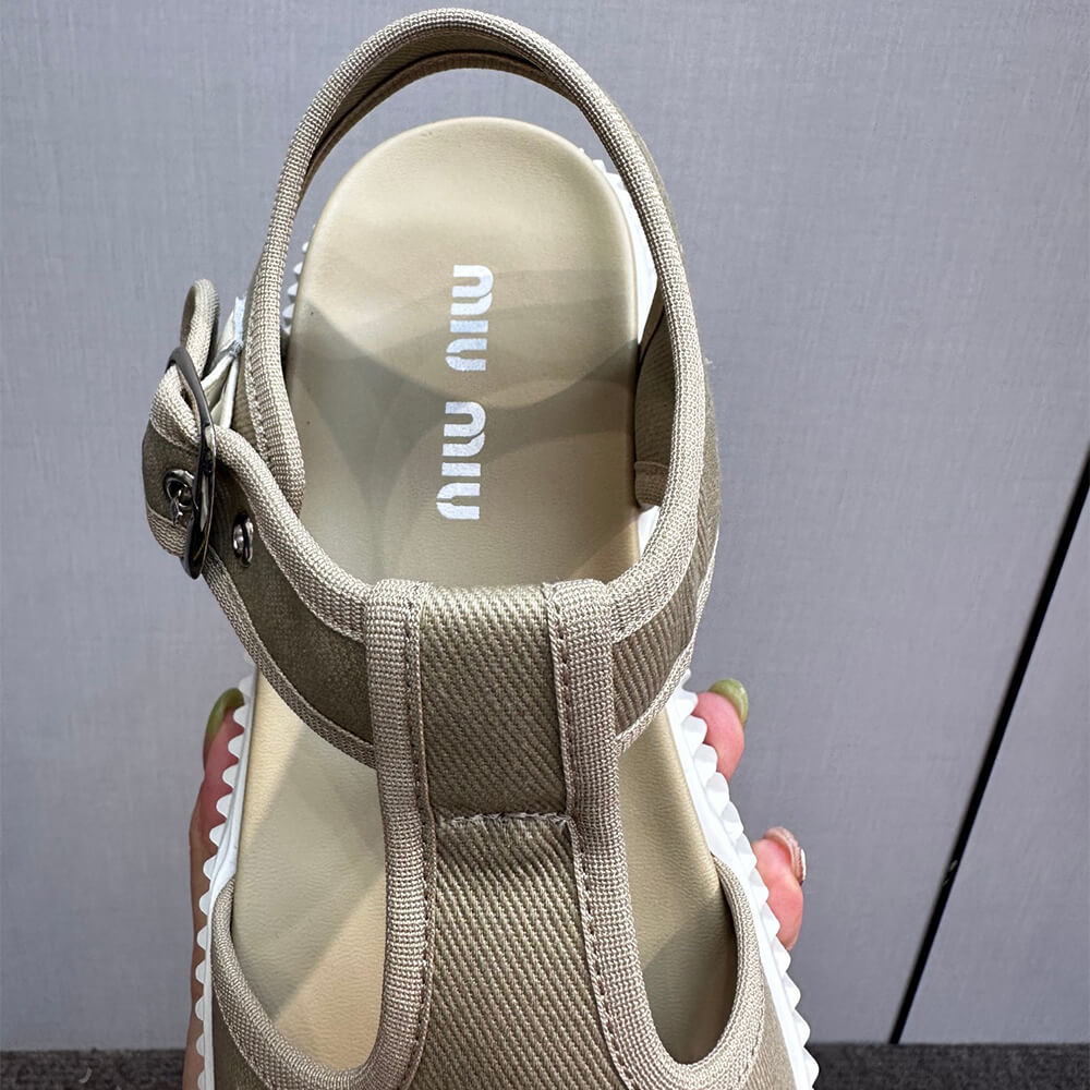 MiuMiu Denim flatform sandals