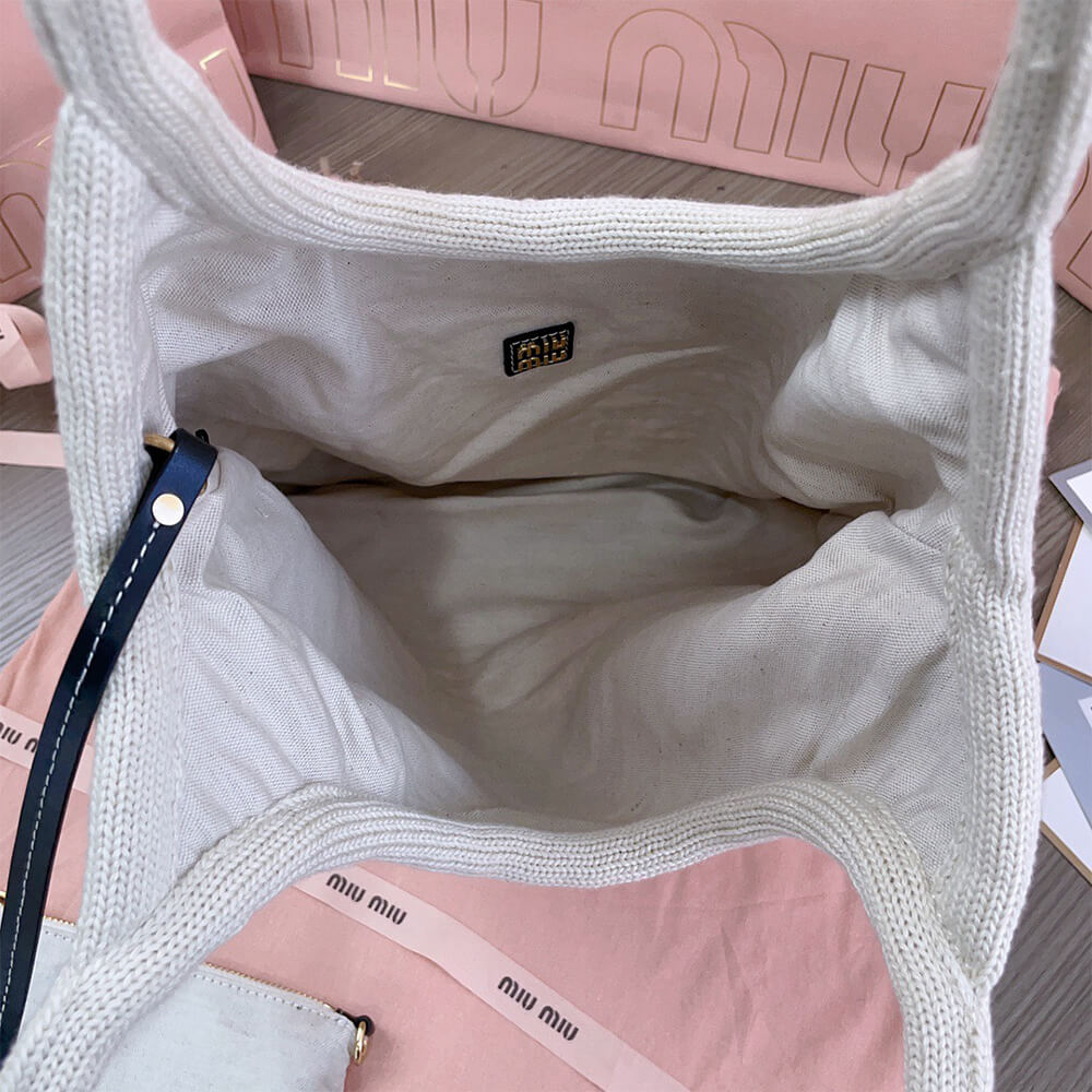 MIUMIU REGULAR IVY canvas and leather bag(HIGH-END GRADE)